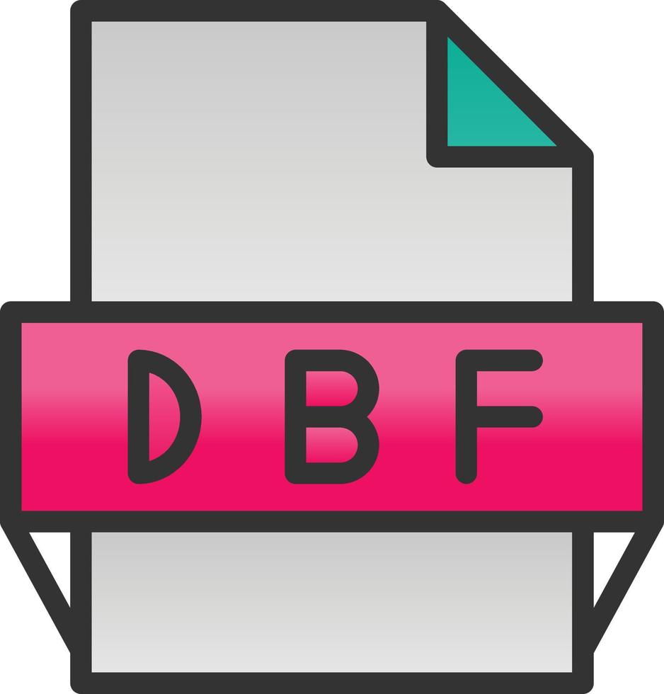 icono de formato de archivo dbf vector