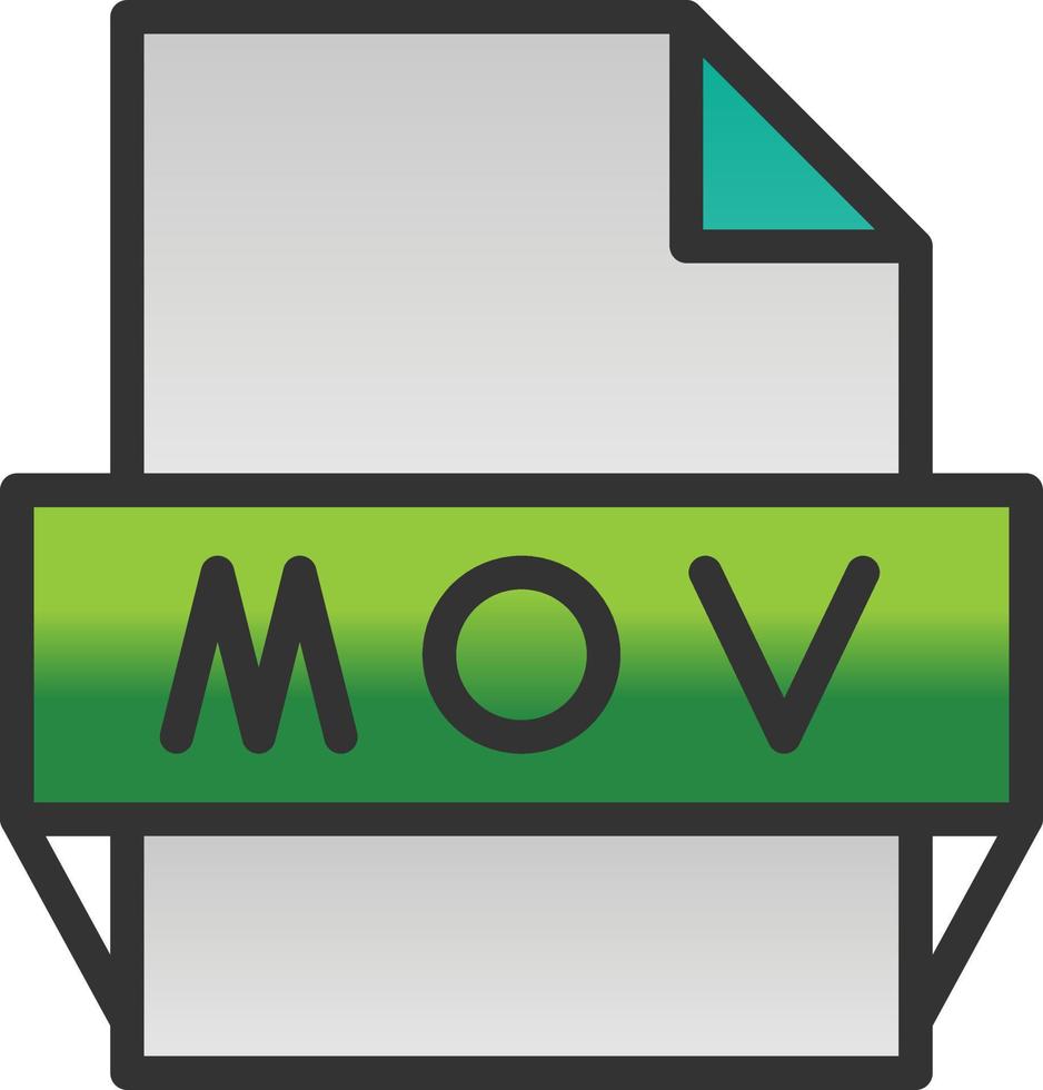 icono de formato de archivo mov vector