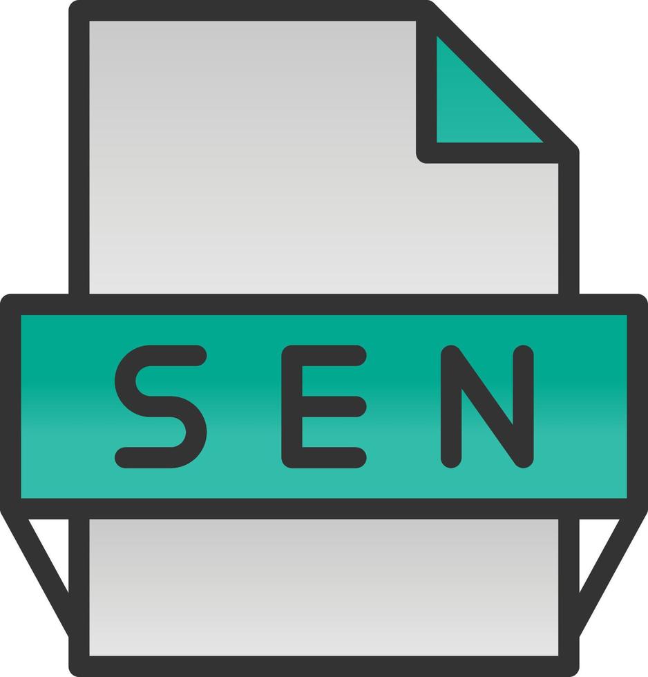 Sen File Format Icon vector