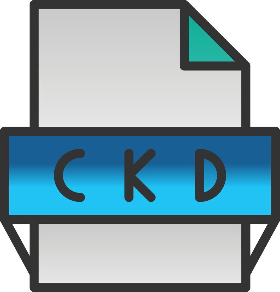 icono de formato de archivo ckd vector
