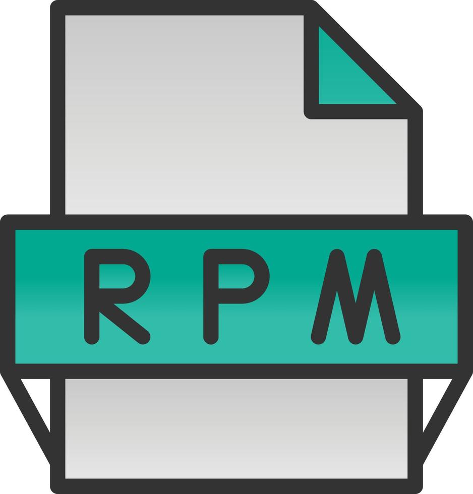 icono de formato de archivo rpm vector