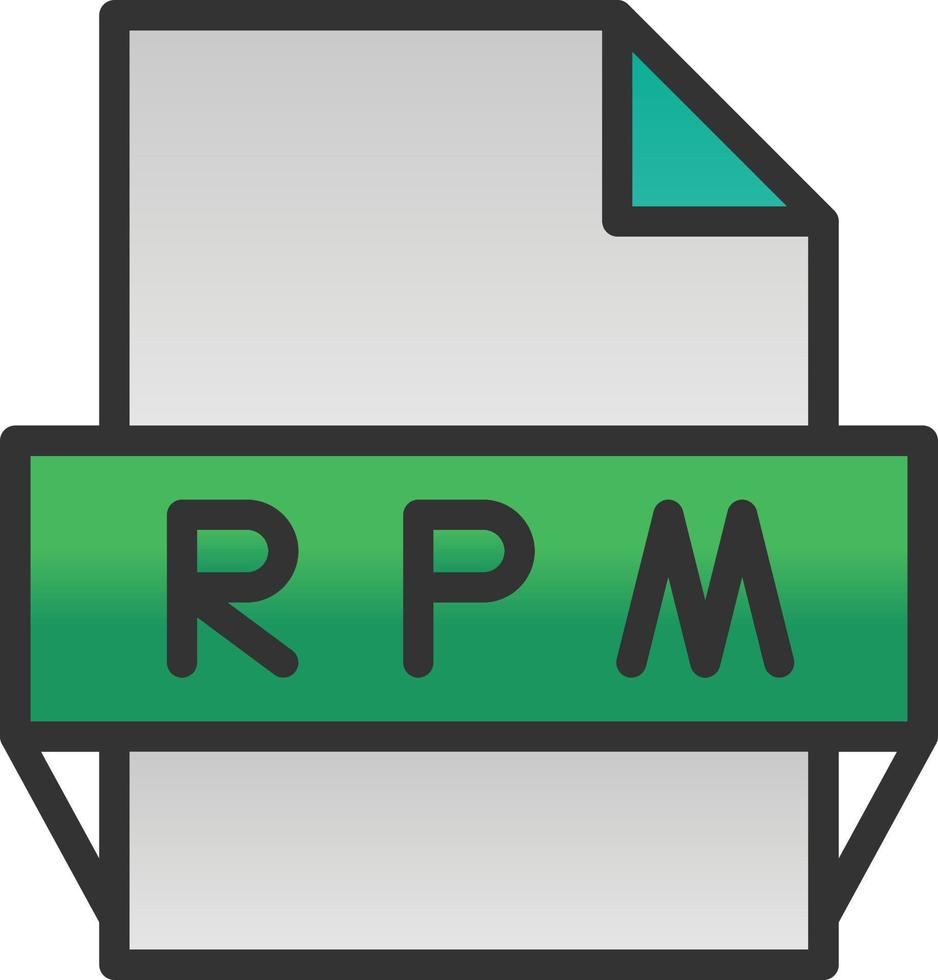 icono de formato de archivo rpm vector