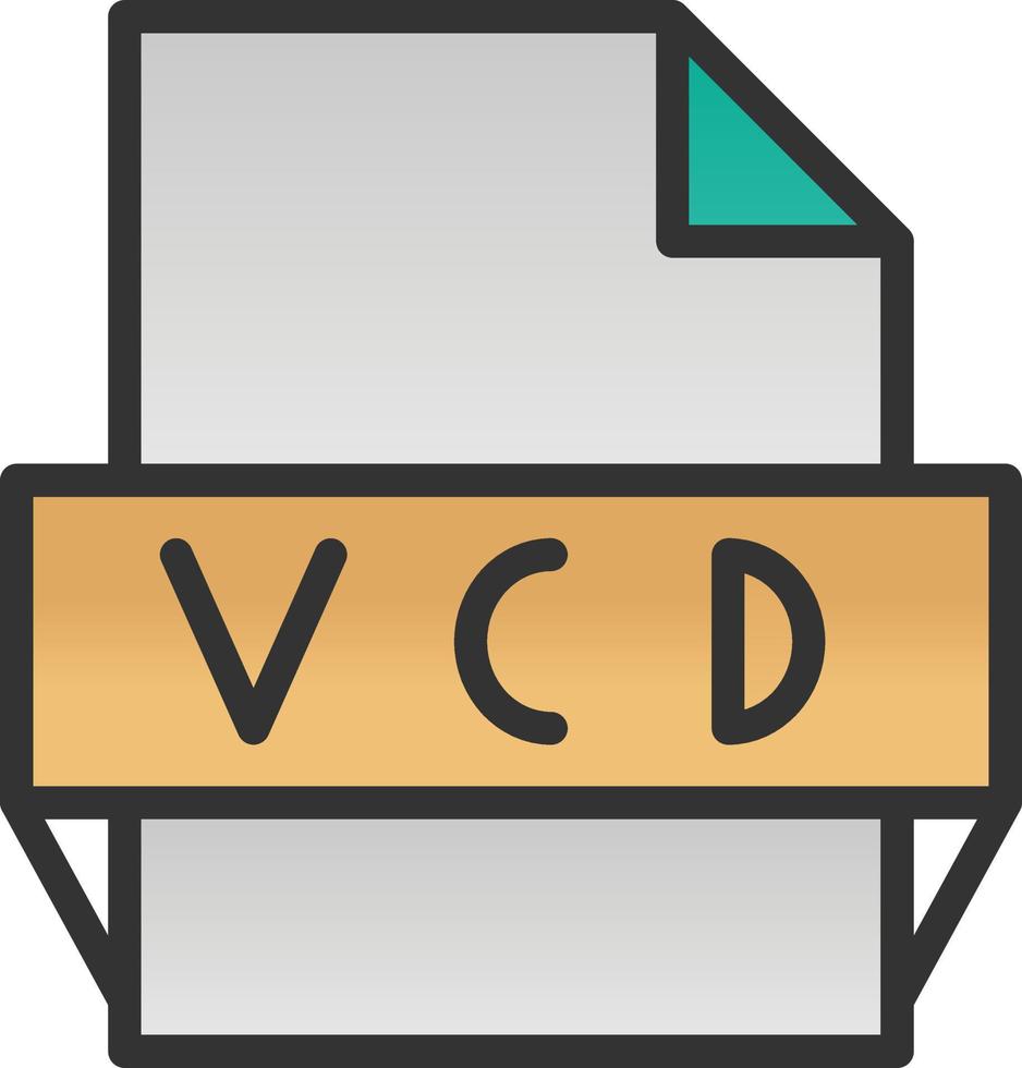 icono de formato de archivo vcd vector