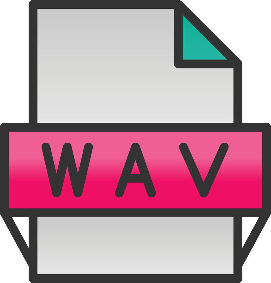 icono de formato de archivo wav vector
