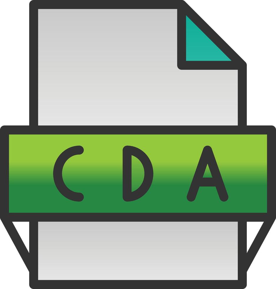 Cda File Format Icon vector