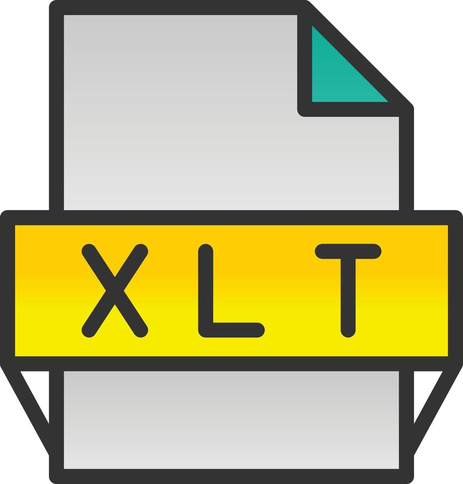 icono de formato de archivo xlt vector