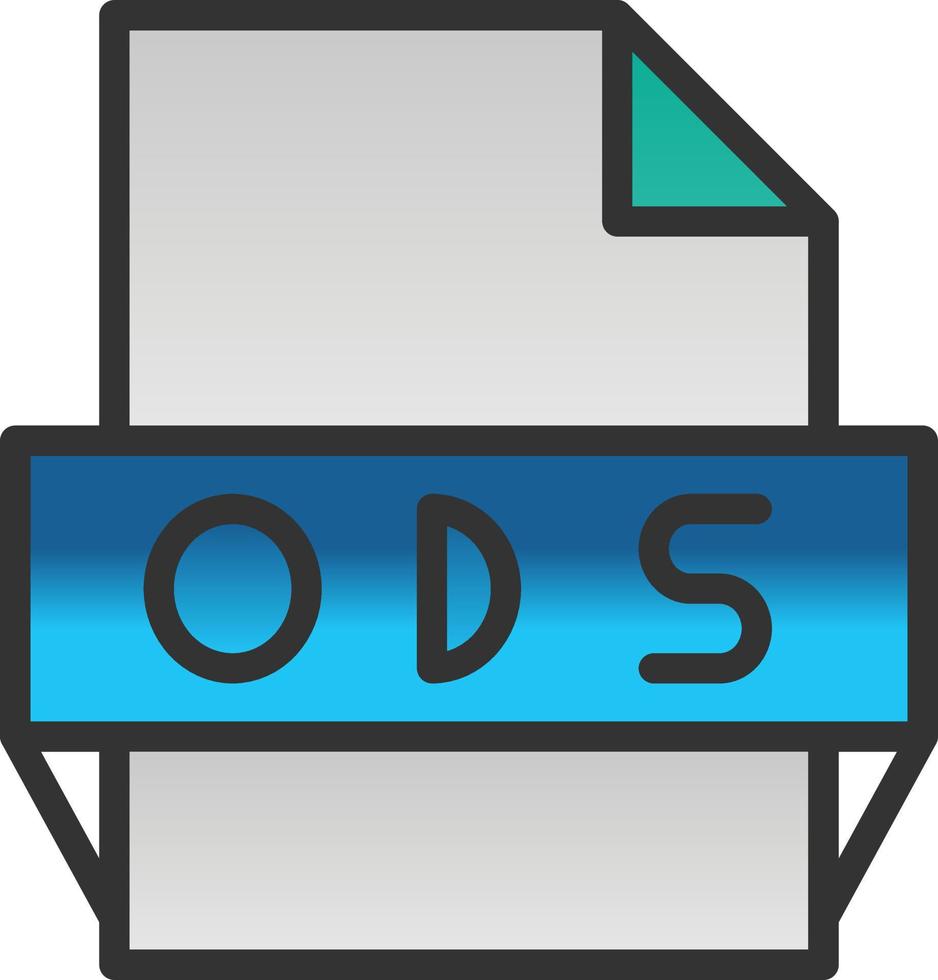 icono de formato de archivo ods vector