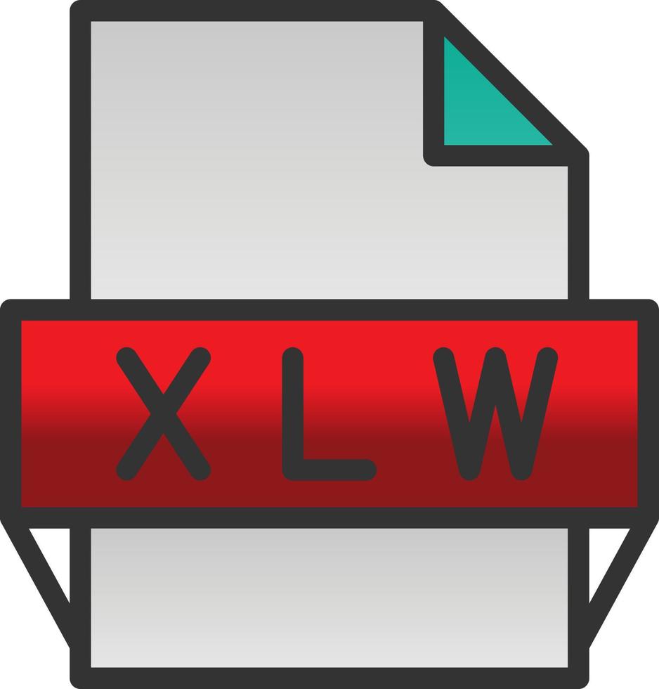 Xlw File Format Icon vector