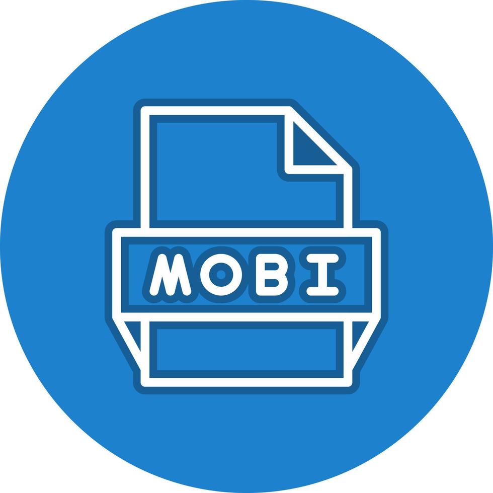 icono de formato de archivo mobi vector