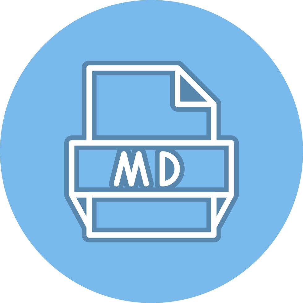 Md File Format Icon vector