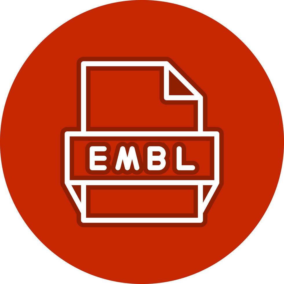 icono de formato de archivo embl vector