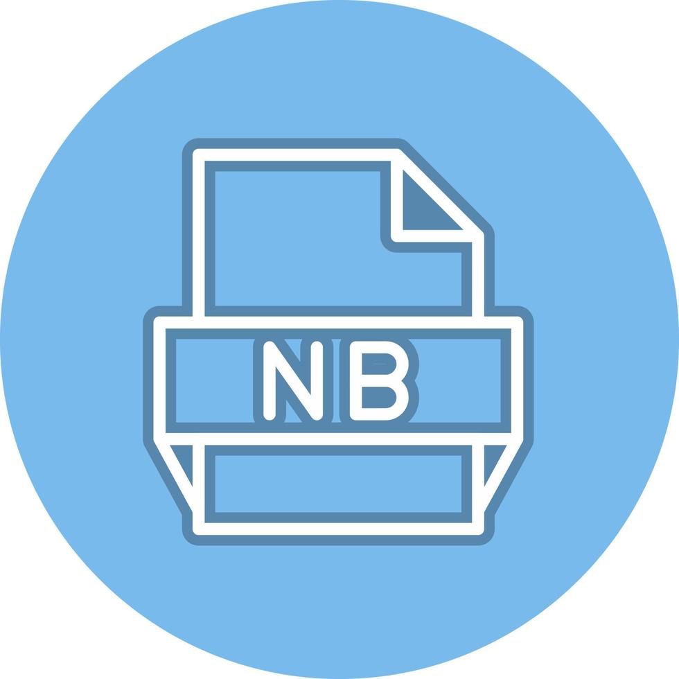 icono de formato de archivo nb vector