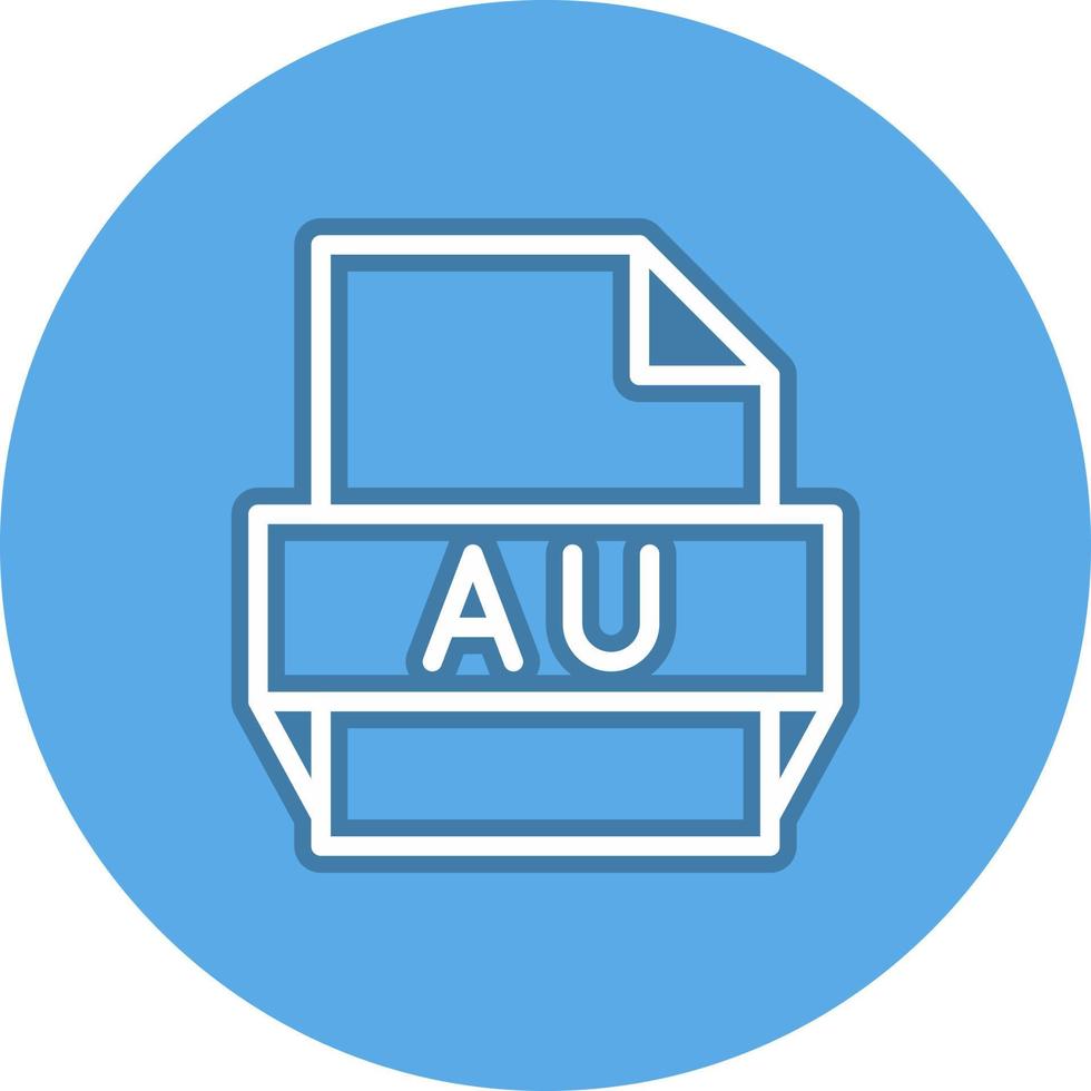 Au File Format Icon vector