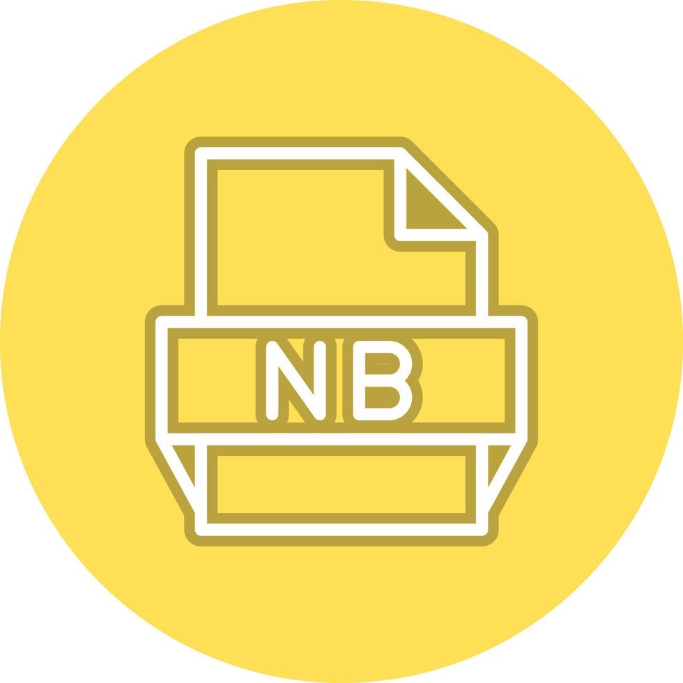 icono de formato de archivo nb vector