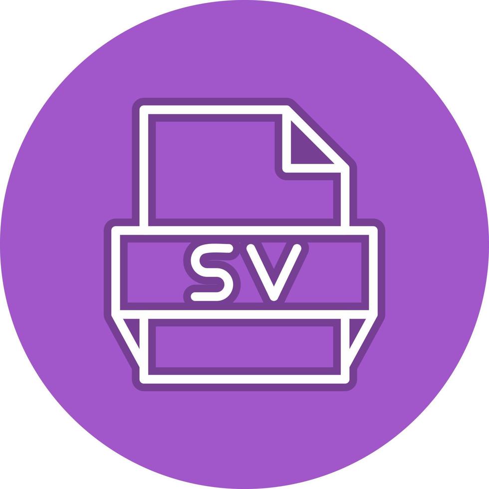 icono de formato de archivo sv vector