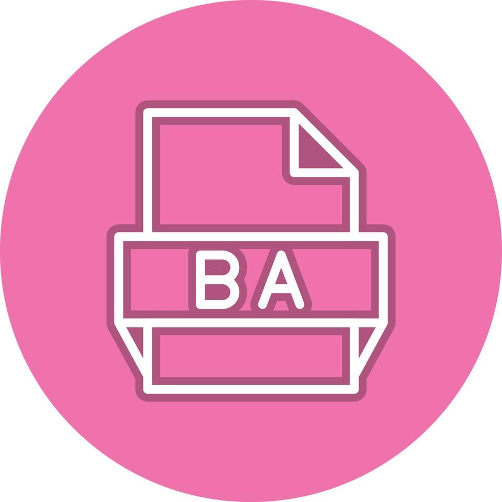Ba File Format Icon vector