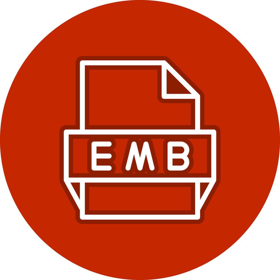 Emb File Format Icon vector