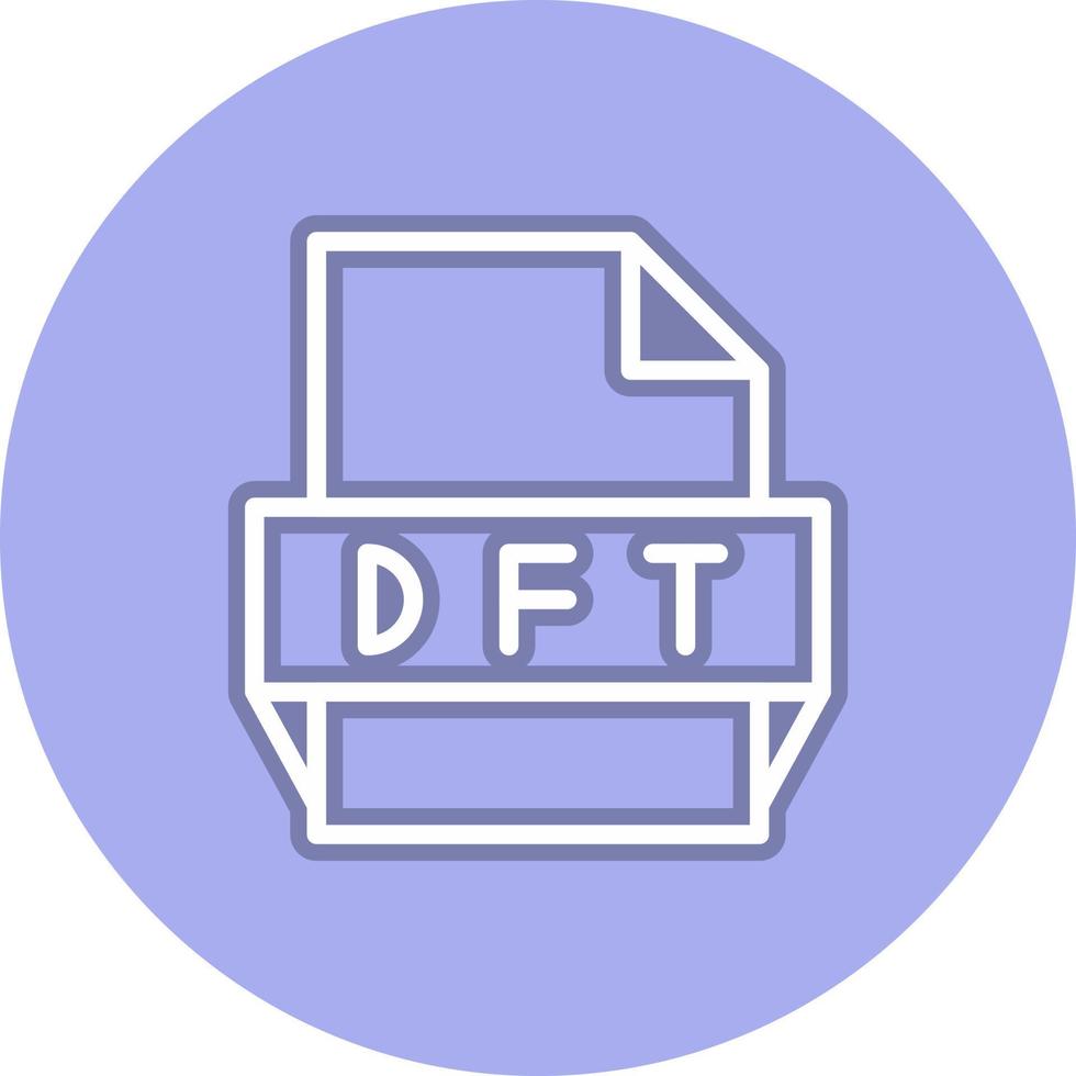 icono de formato de archivo dft vector