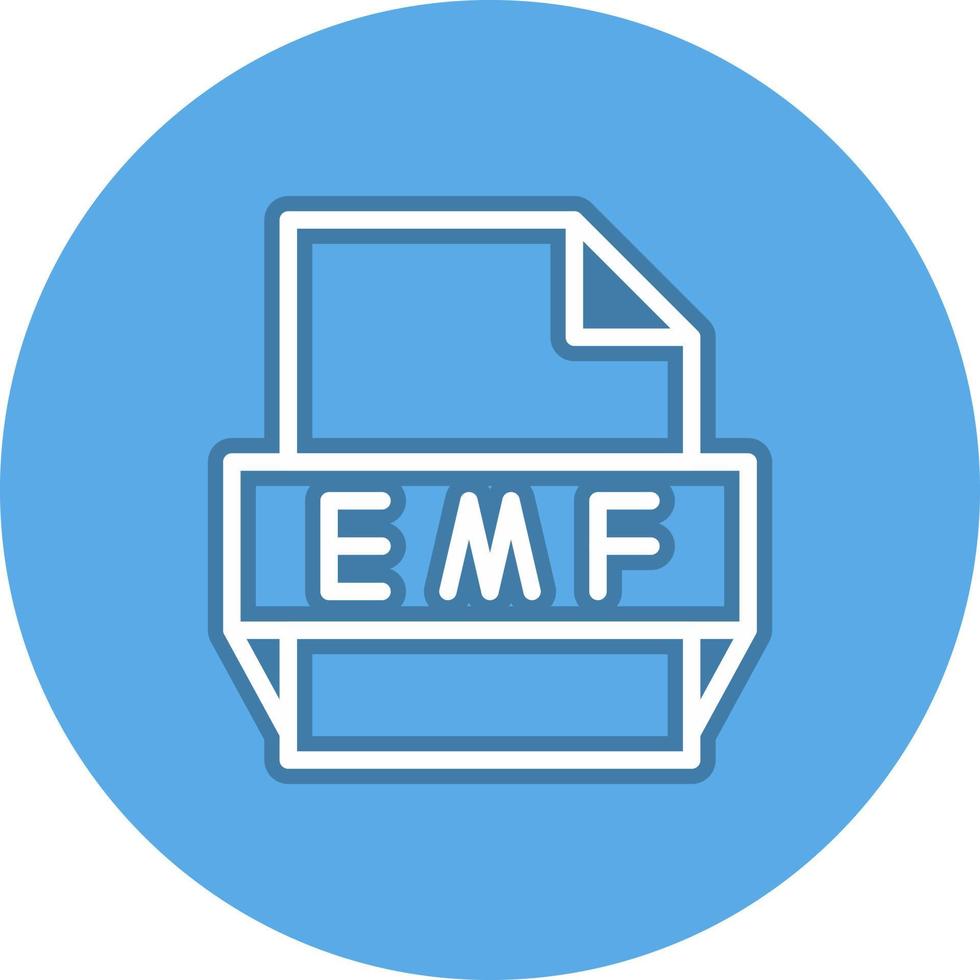 icono de formato de archivo emf vector