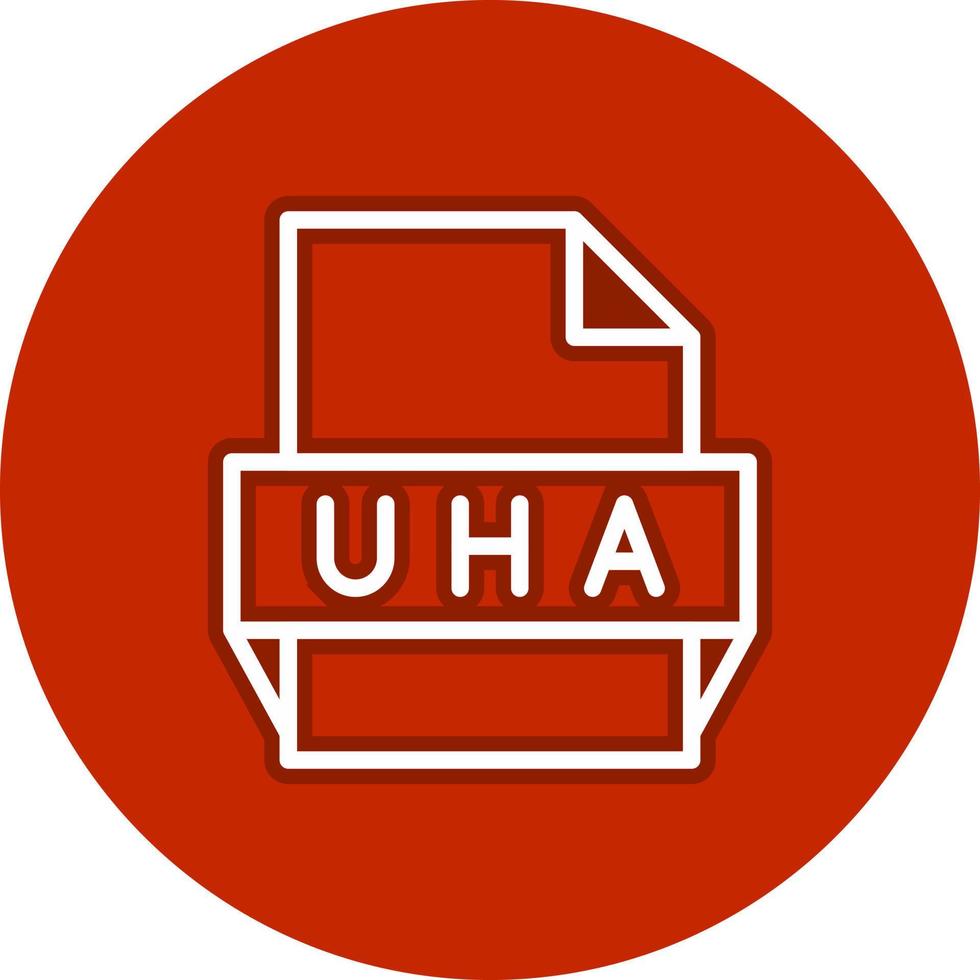 uha icono de formato de archivo vector