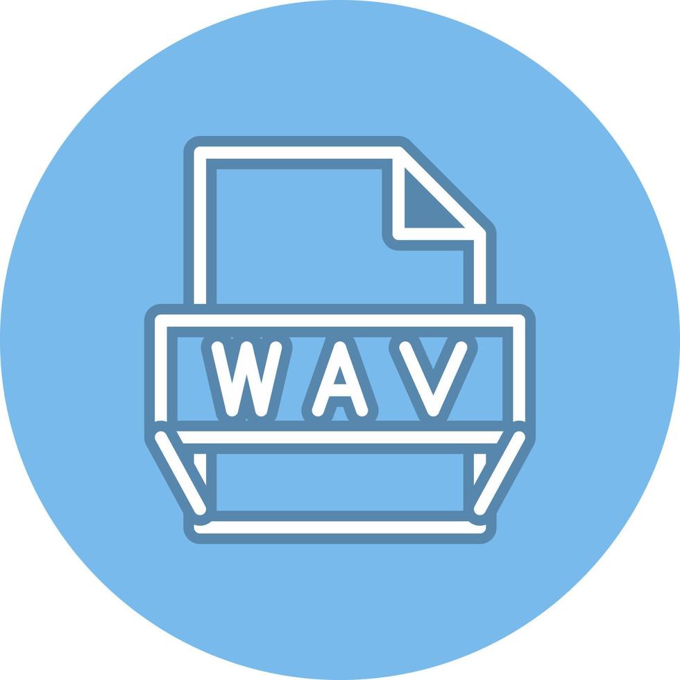 icono de formato de archivo wav vector