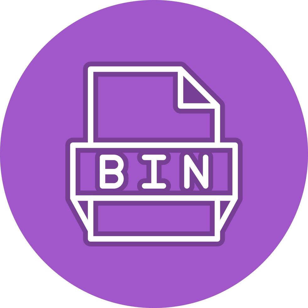 Bin File Format Icon vector