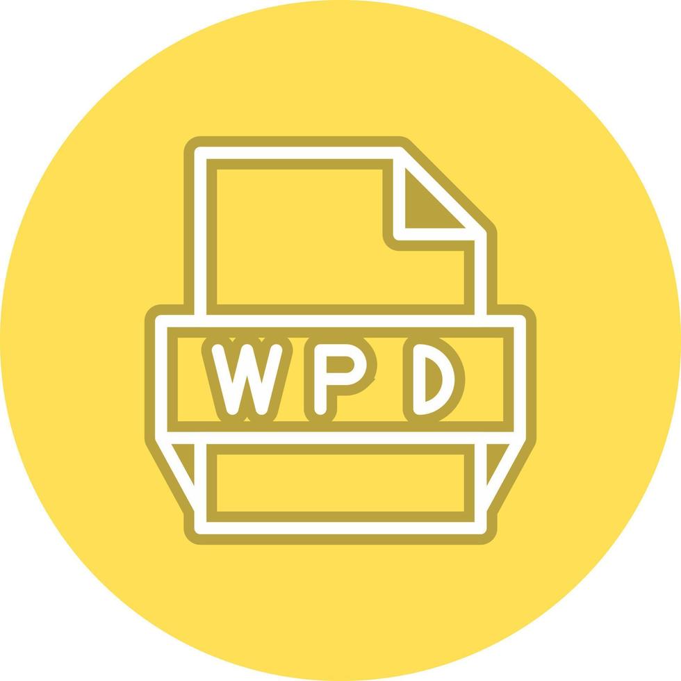 icono de formato de archivo wpd vector