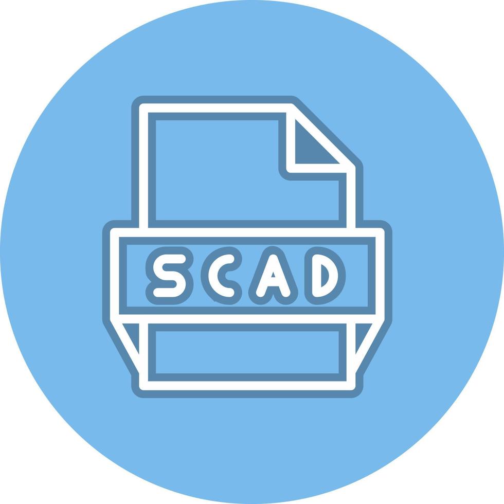 icono de formato de archivo scad vector