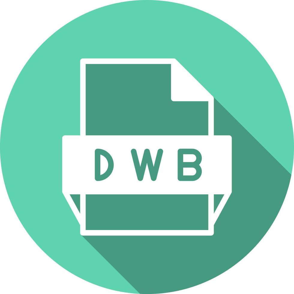 icono de formato de archivo dwb vector