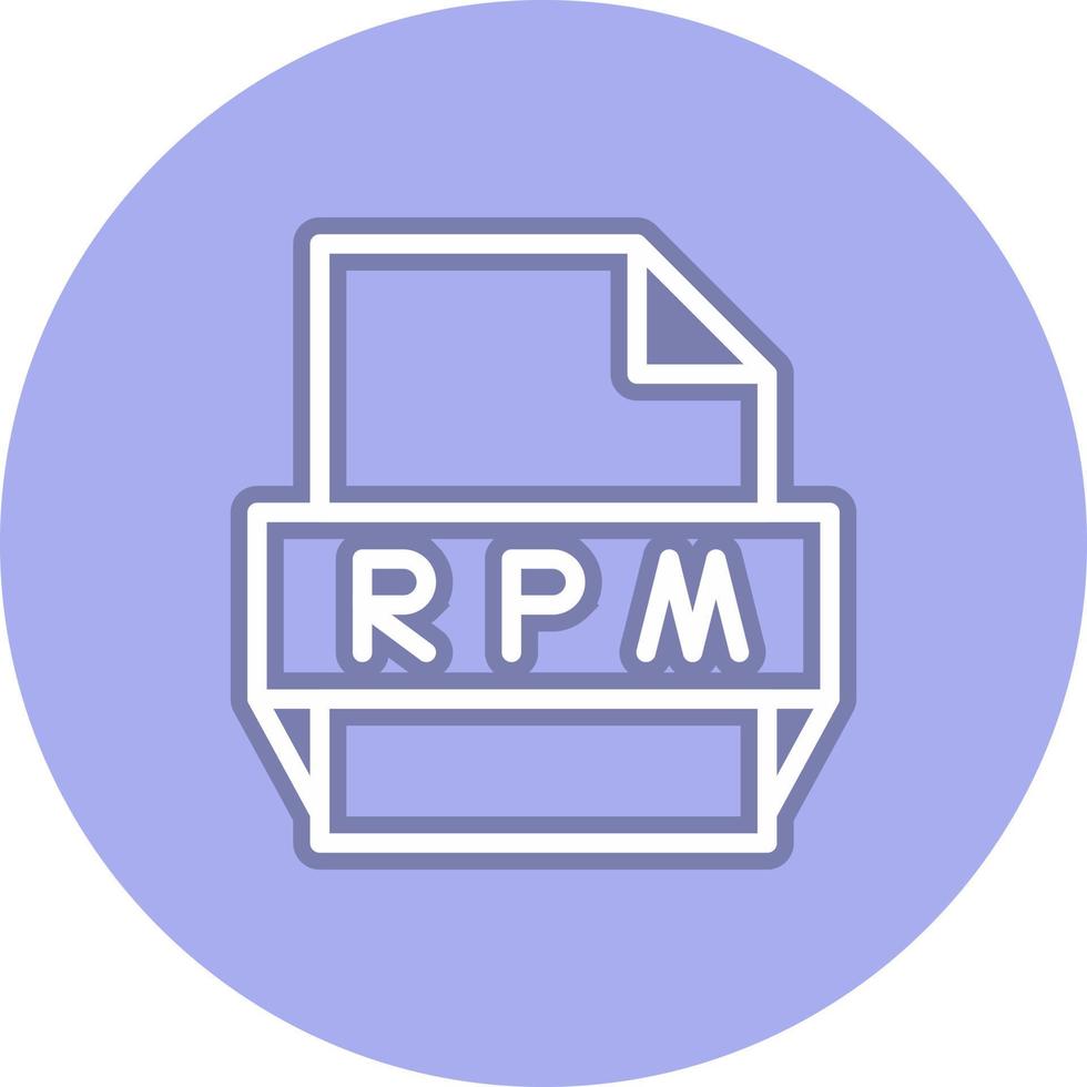 icono de formato de archivo rpm vector