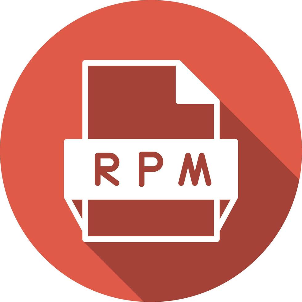 icono de formato de archivo rpm vector