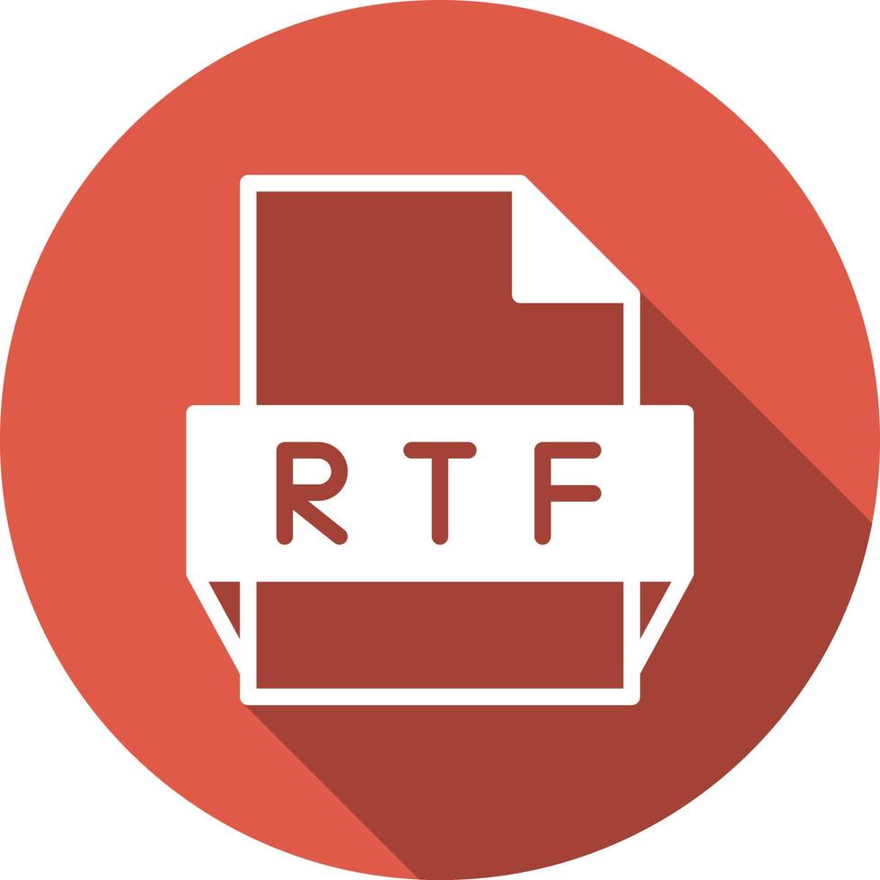 icono de formato de archivo rtf vector