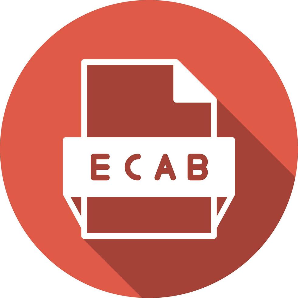 icono de formato de archivo ecab vector