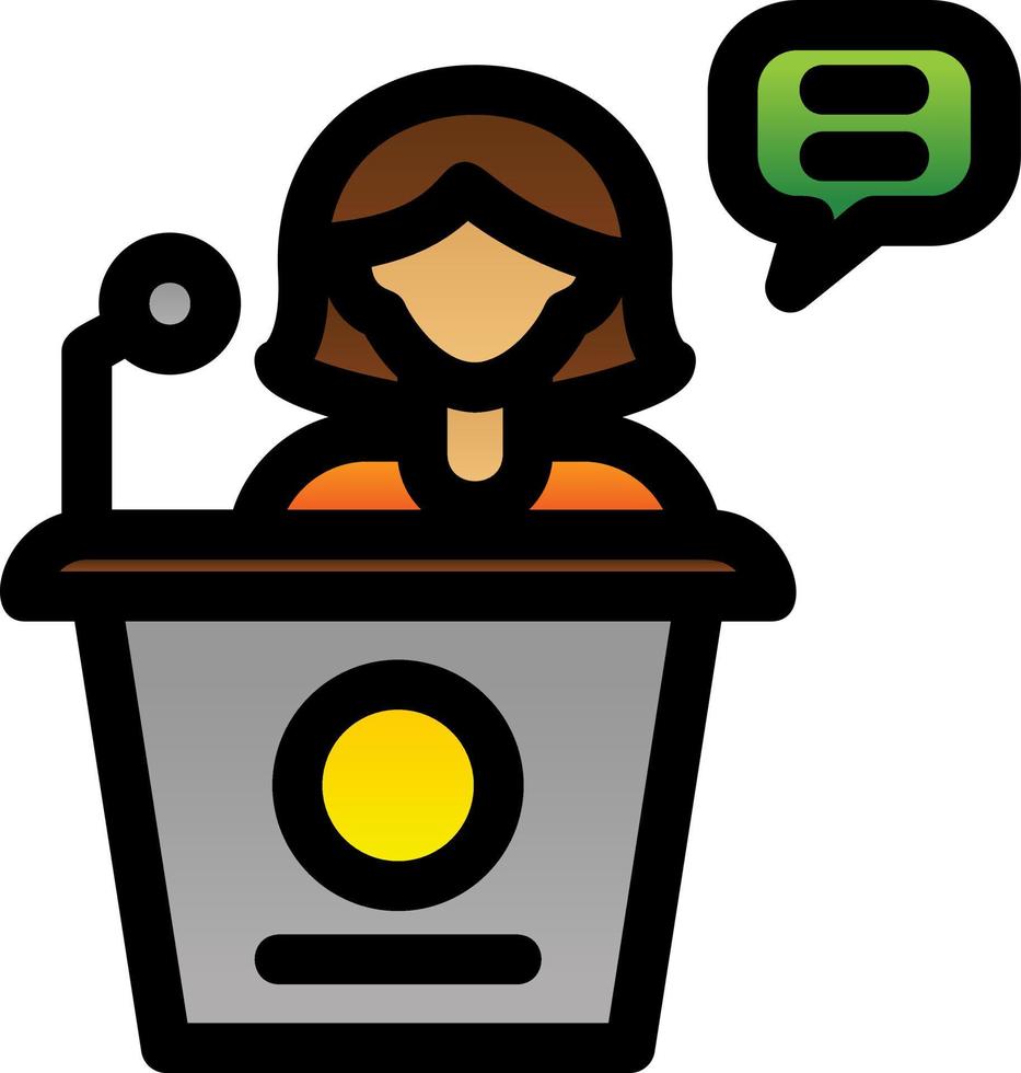 Woman Speeching Vector Icon Design