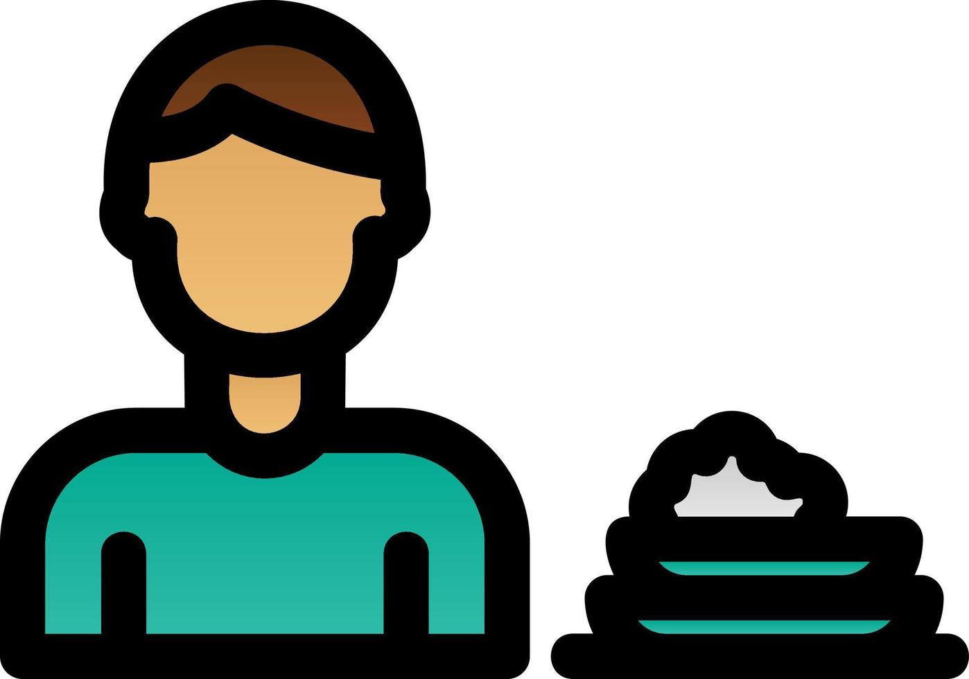 Man Washing Dishes Vector Icon Design