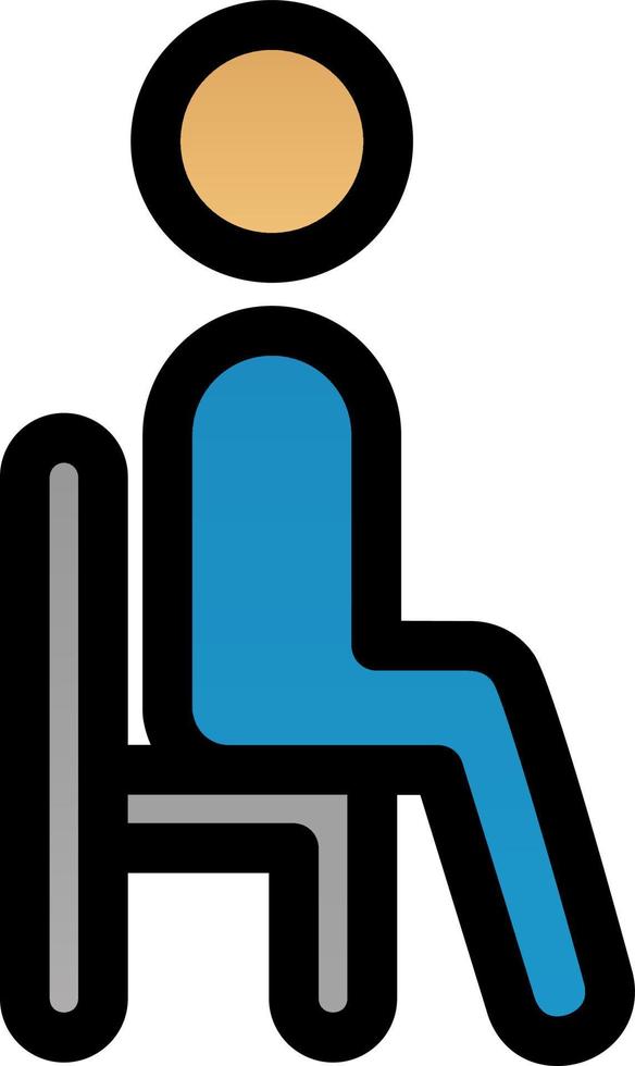 diseño de icono de vector sentado