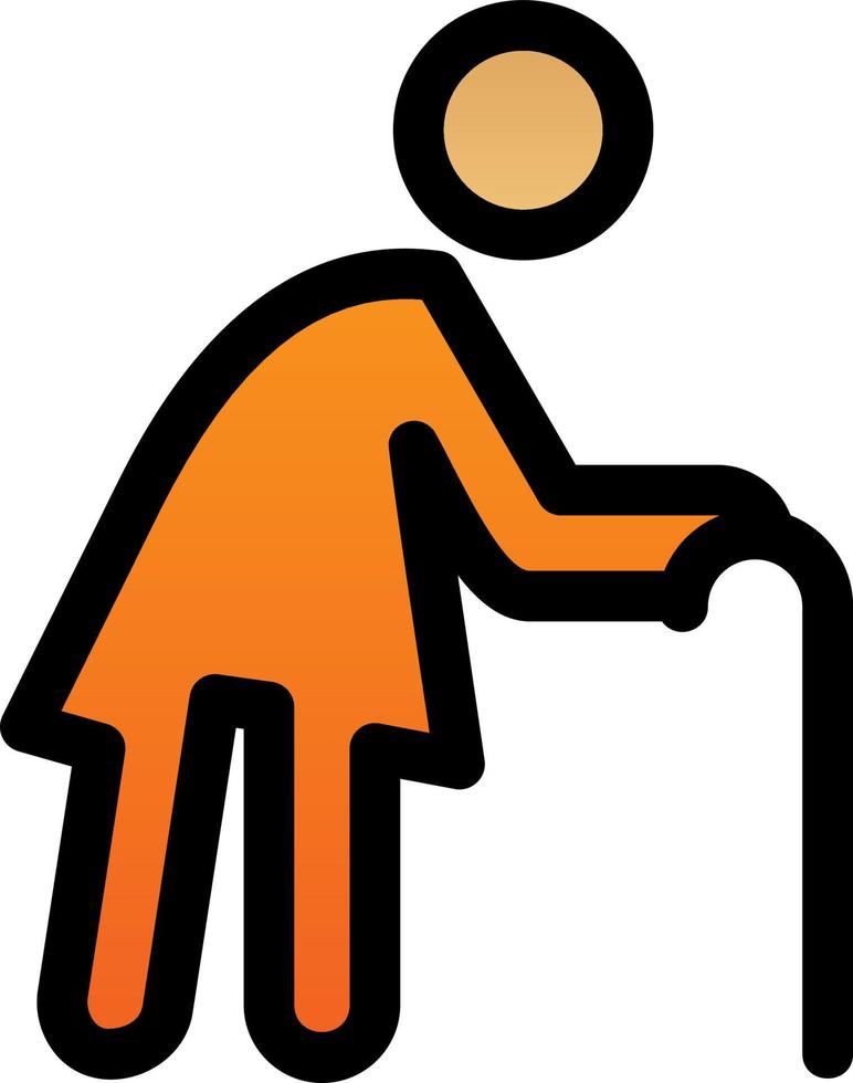 Old Woman Vector Icon Design