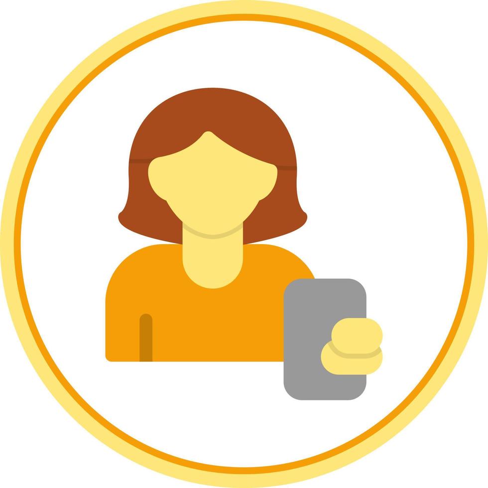 mujer tomando selfie vector icono diseño