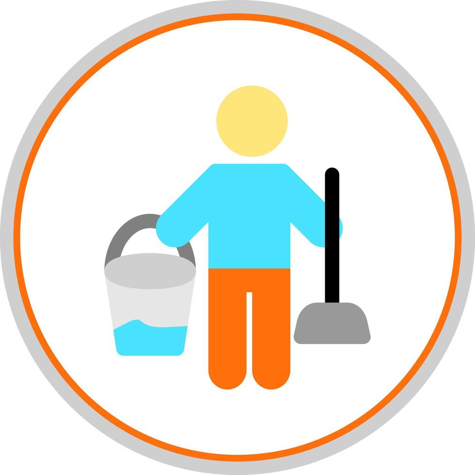 Cleaning Man Vector Icon Design