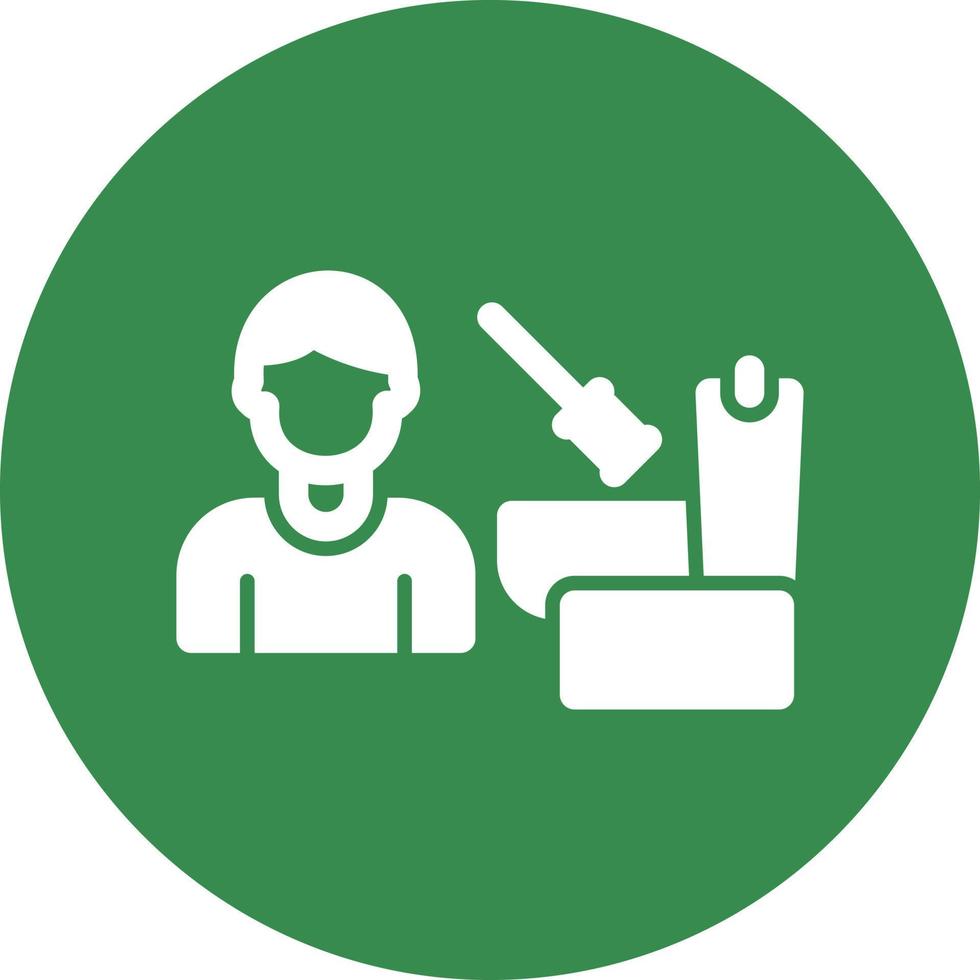 Man Cleaning Bathroom Vector Icon Design