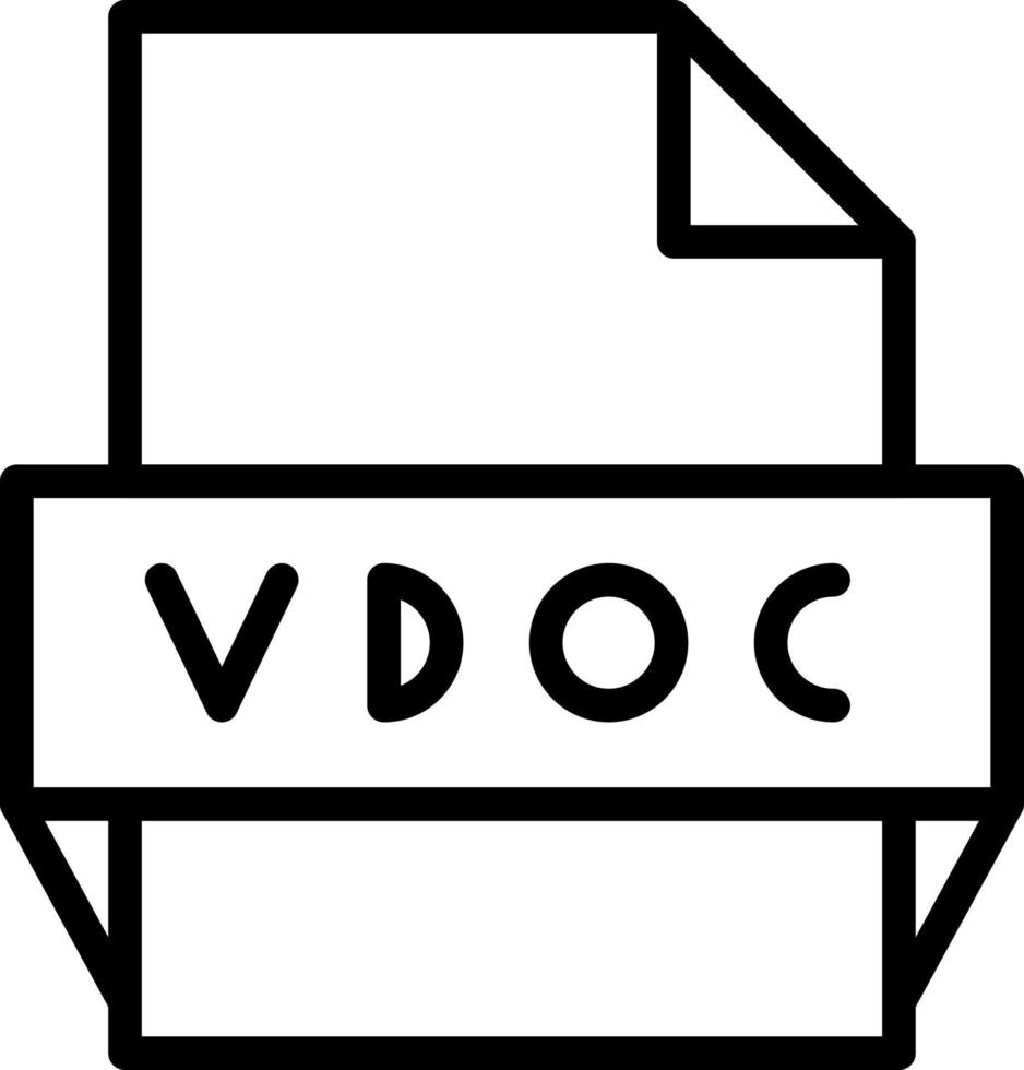 icono de formato de archivo vdoc vector