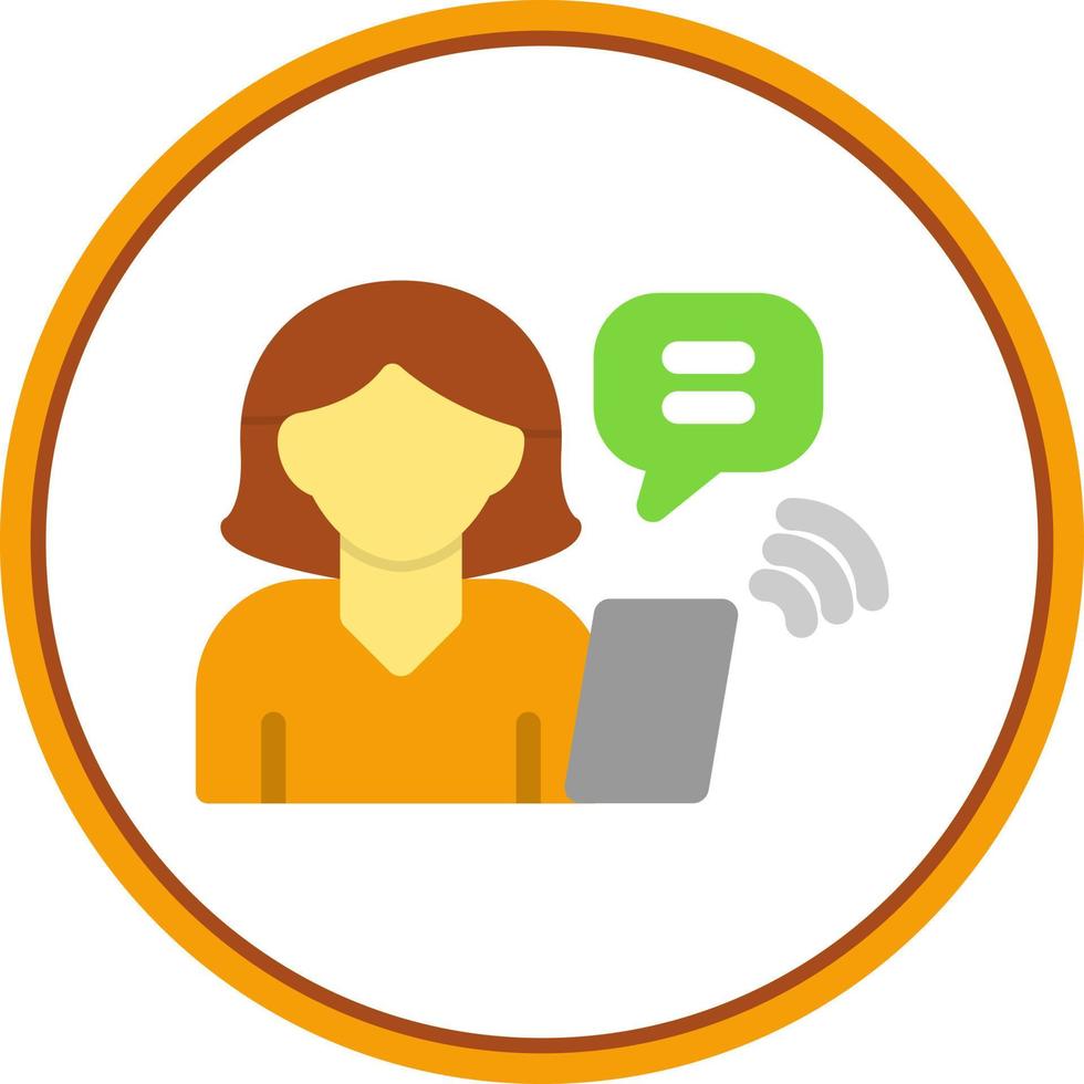 Woman Talking on Call Vector Icon Design