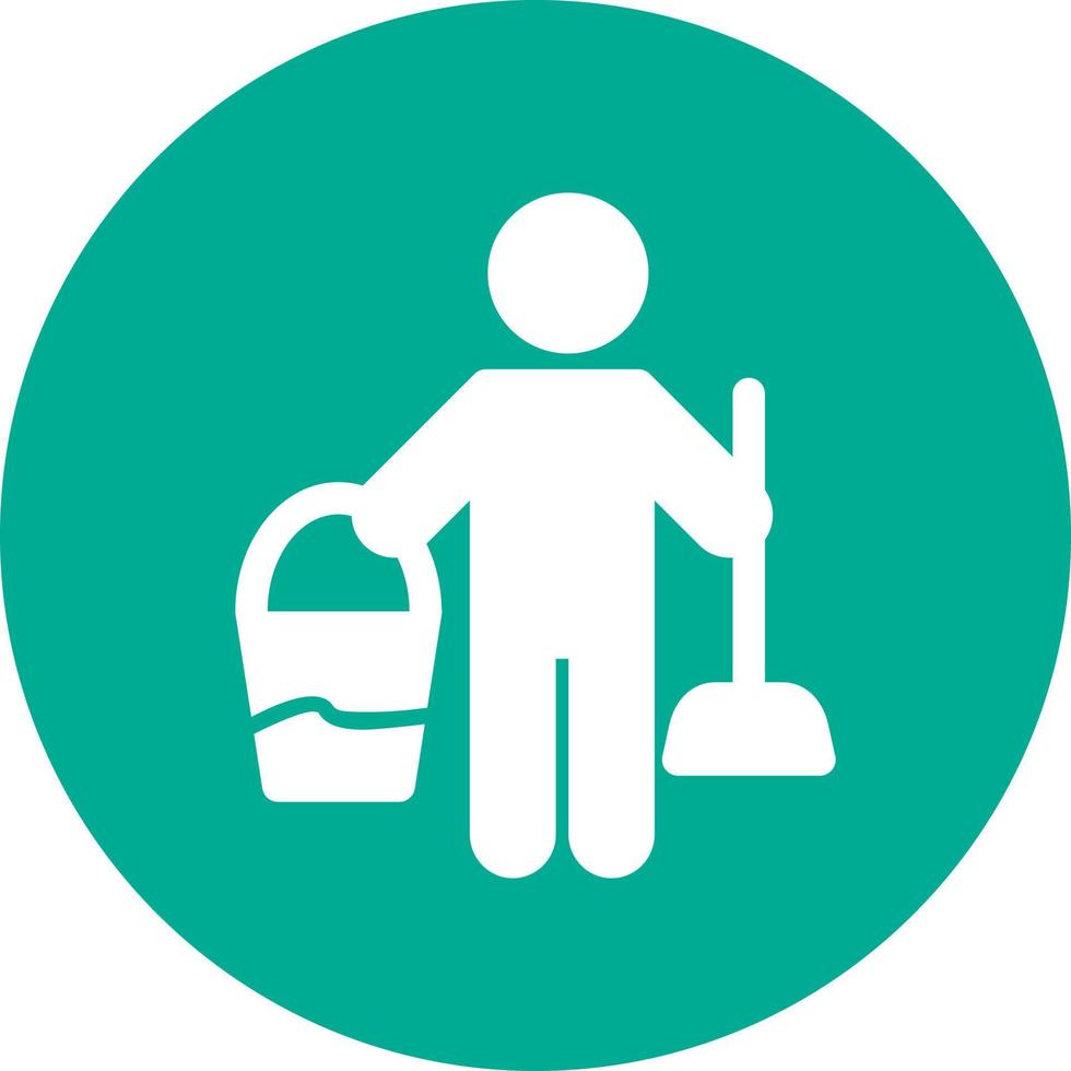 Cleaning Man Vector Icon Design