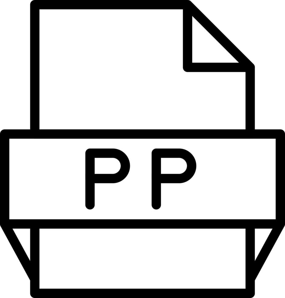 icono de formato de archivo pp vector