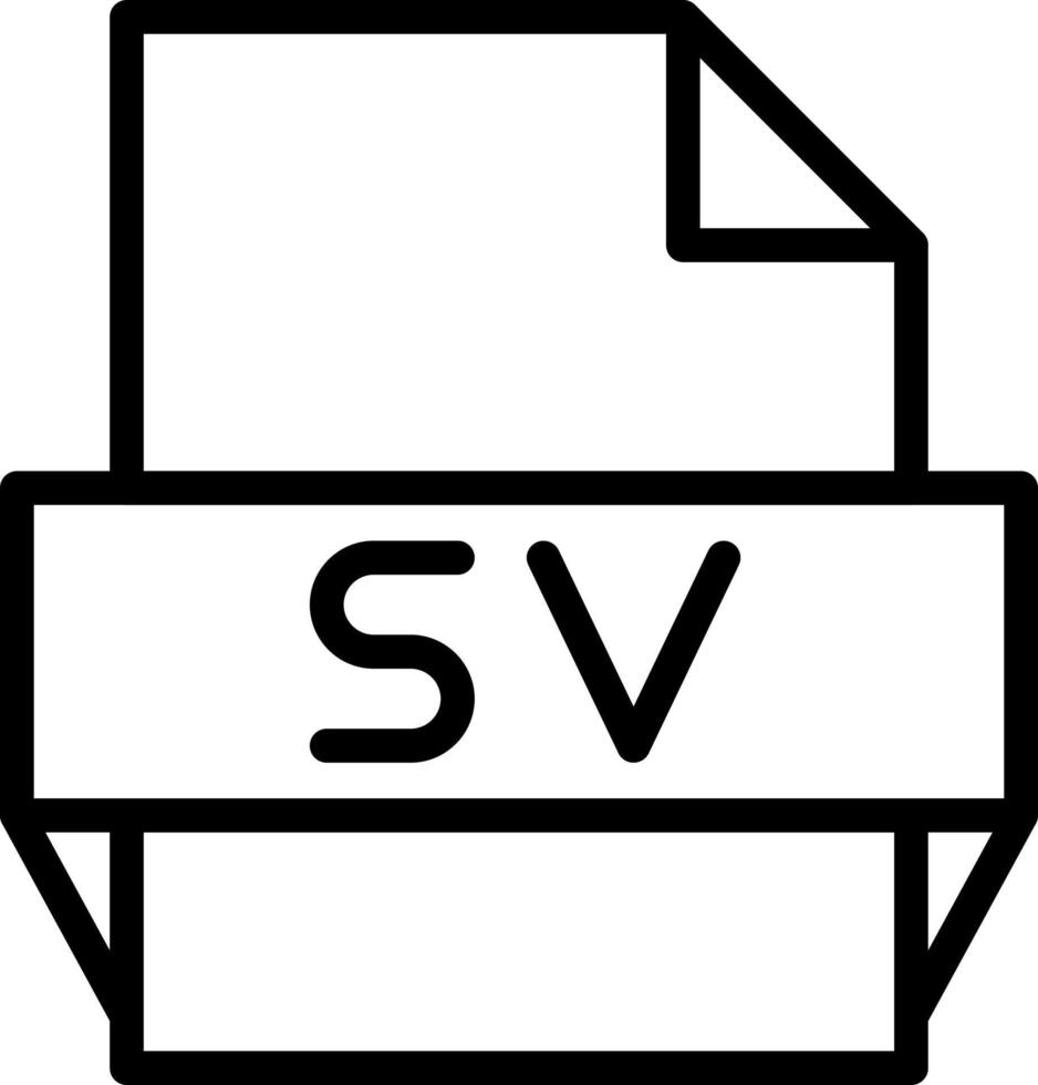 icono de formato de archivo sv vector