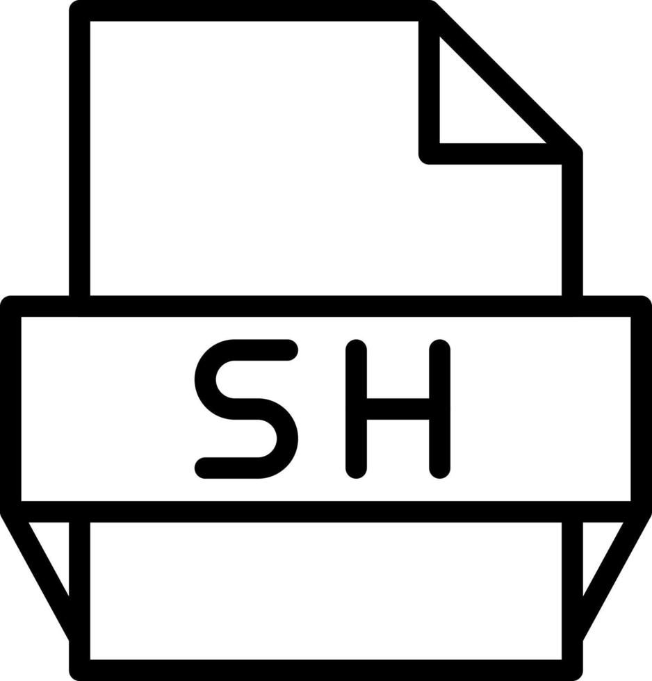 icono de formato de archivo sh vector