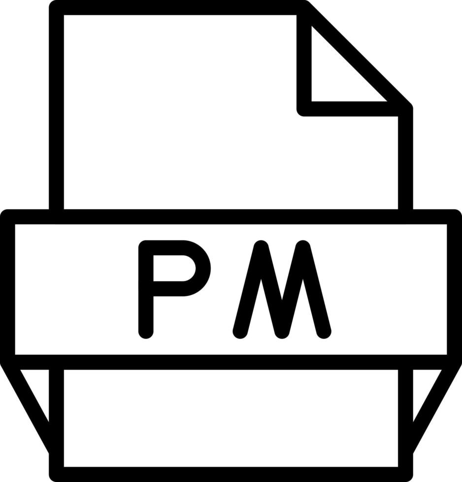 icono de formato de archivo pm vector