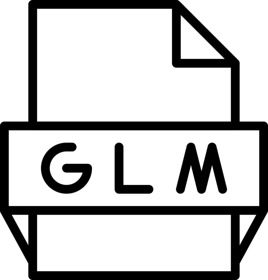 icono de formato de archivo glm vector