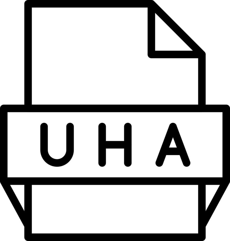 uha icono de formato de archivo vector