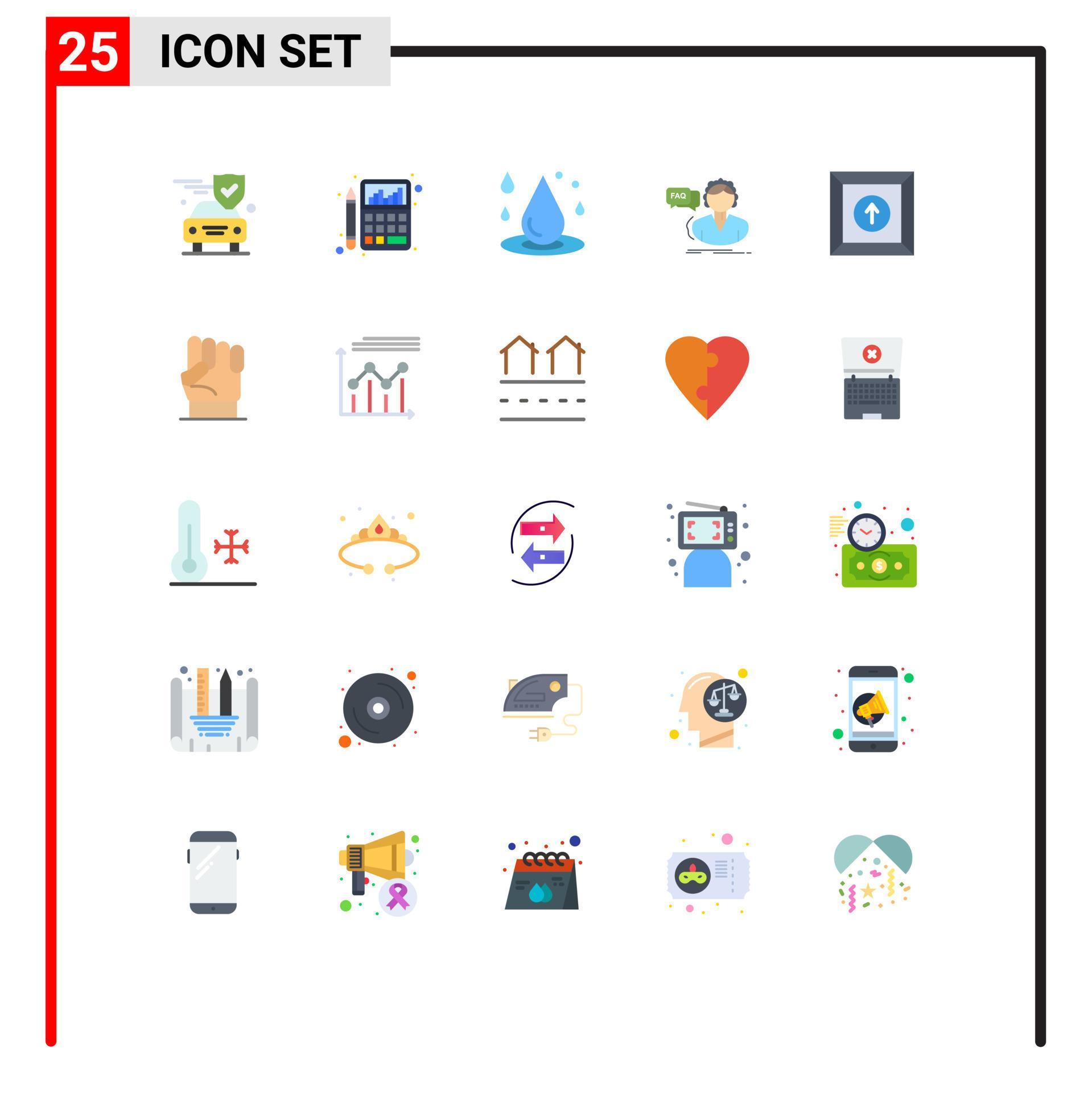Universal Icon Symbols Group of 25 Modern Flat Colors of consultation